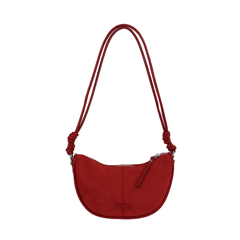 Women's Faux Suede Crescent Crossbody Sling Bag – Large Capacity Crossbody Shoulder Bag Nixie