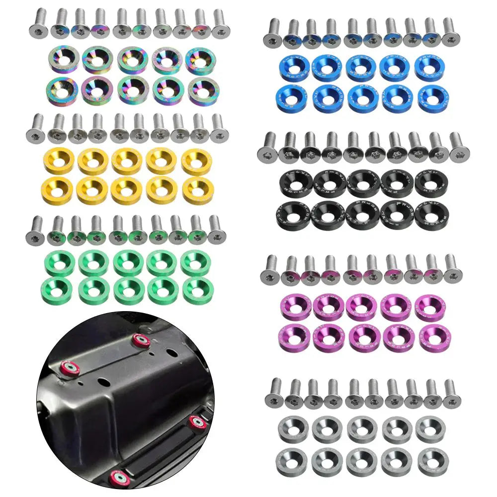 10PCS Aluminum M6 Decorative Screw Washers for Scooter Handlebar Scooter Screw Washers Nixie