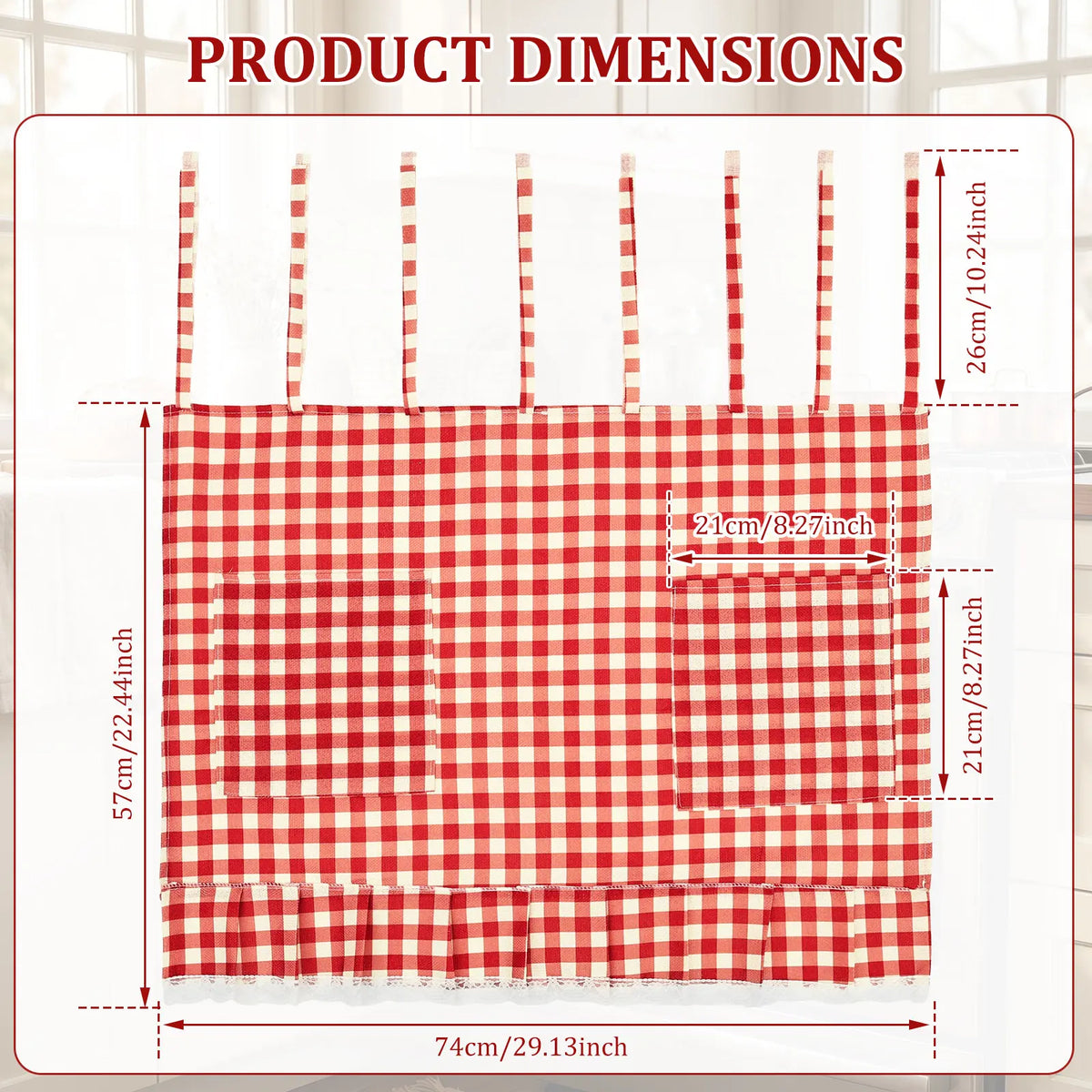 Checkered Farmhouse Oven Skirt Curtain | Kitchen Decor Kitchen Skirt Curtain Nixie Style C