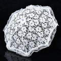 Vintage Lace Wedding Umbrella Mini Bridal Parasol Stage Prop Decorative Lace Parasol Nixie white-Leaf