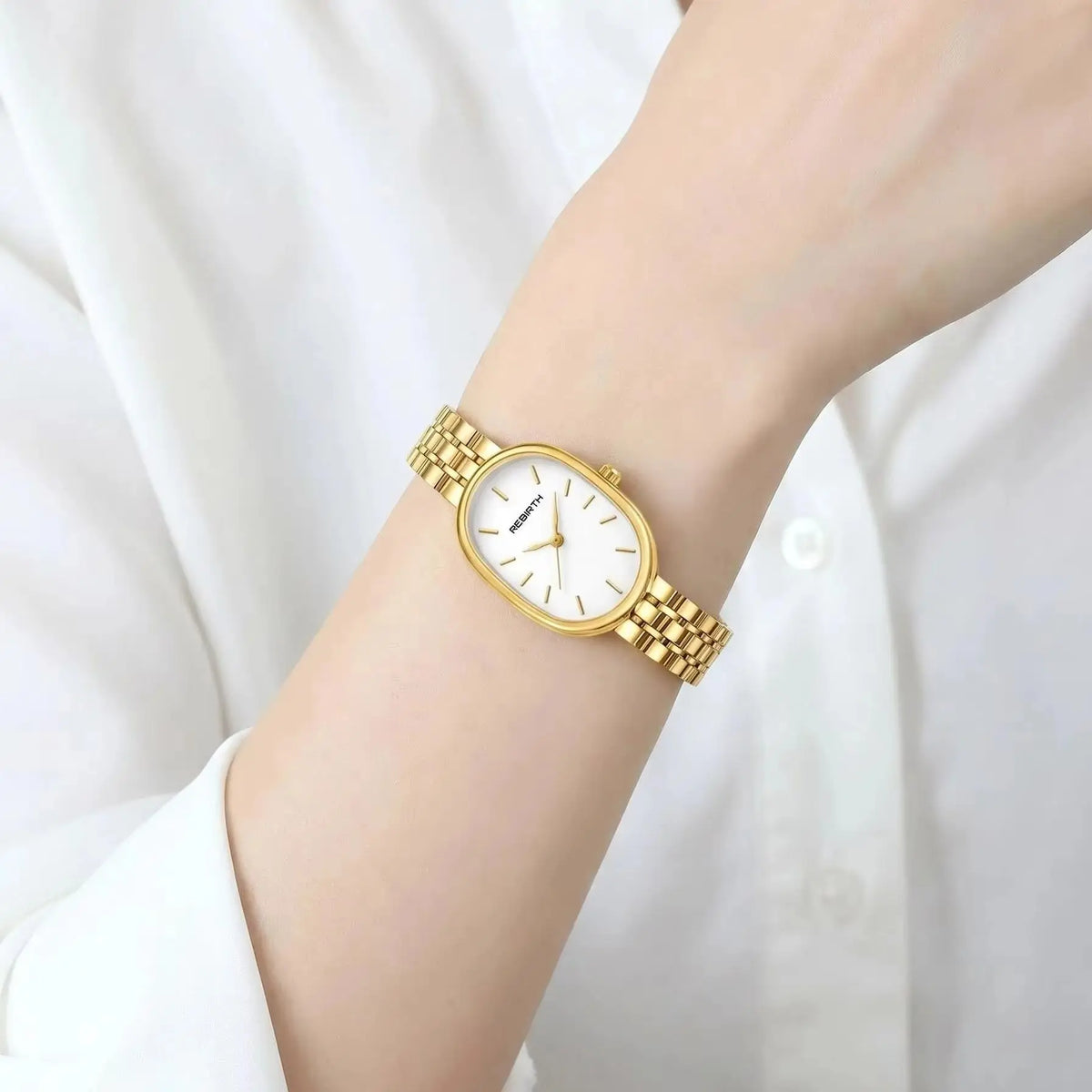 REBIRTH Retro Oval Roman Numeral Women's Quartz Watch Women's Quartz Watch Nixie