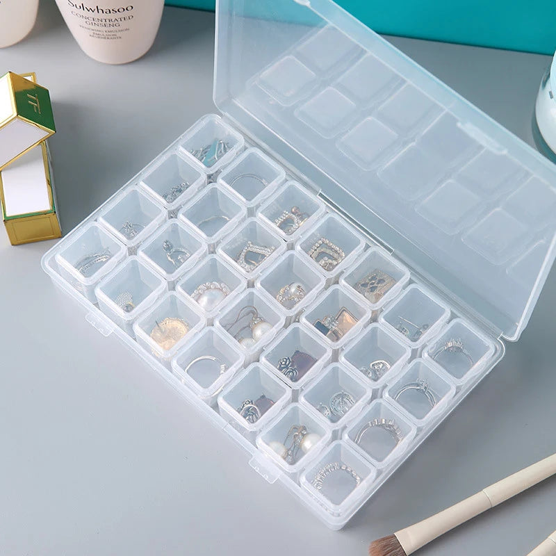 18-Grid Clear Plastic Jewelry Box Organizer for Beads & Earrings Jewelry Storage Box Nixie