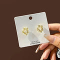Minimalist Diamond Heart Drop Earrings – 14K Gold Plated Drop Earrings Nixie XL2178-26