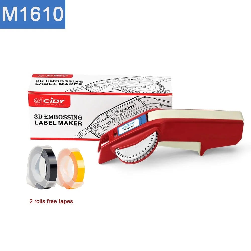 Manual Embossing Label Maker Compatible with Dymo 1610 + 3D Tape