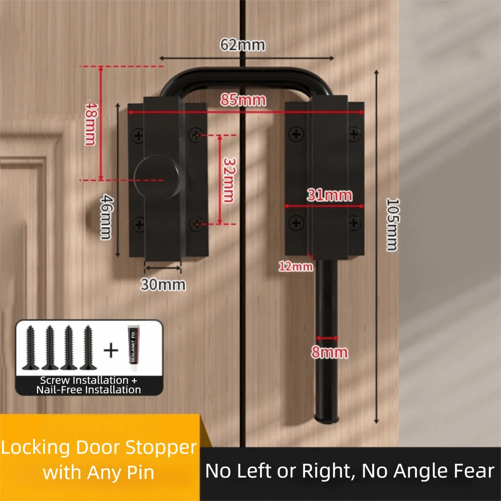 Stainless Steel Door Latch Lock 90/180° Safety Bolt for Gates