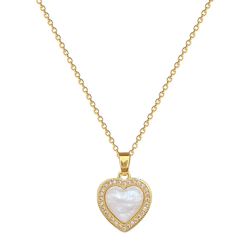 Women's Gold Heart Pendant Necklace – Stainless Steel Choker Pendant Necklace Nixie