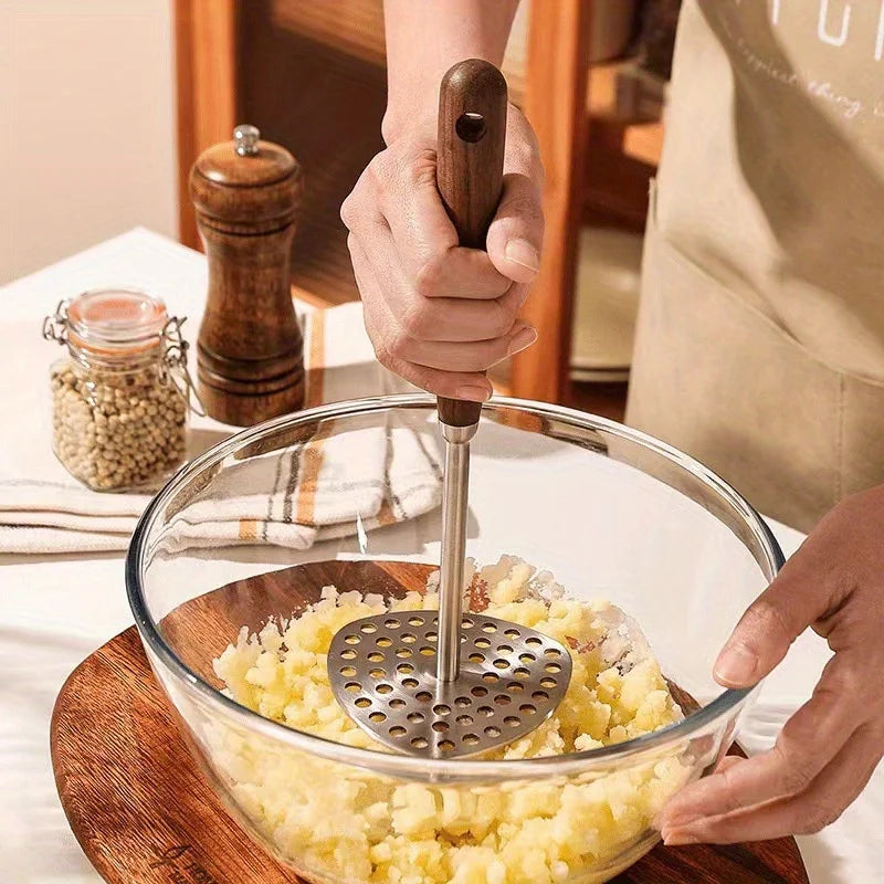 Stainless Steel Potato Masher Fine Mesh – Heavy Duty Kitchen Tool Kitchen Masher Tool Nixie