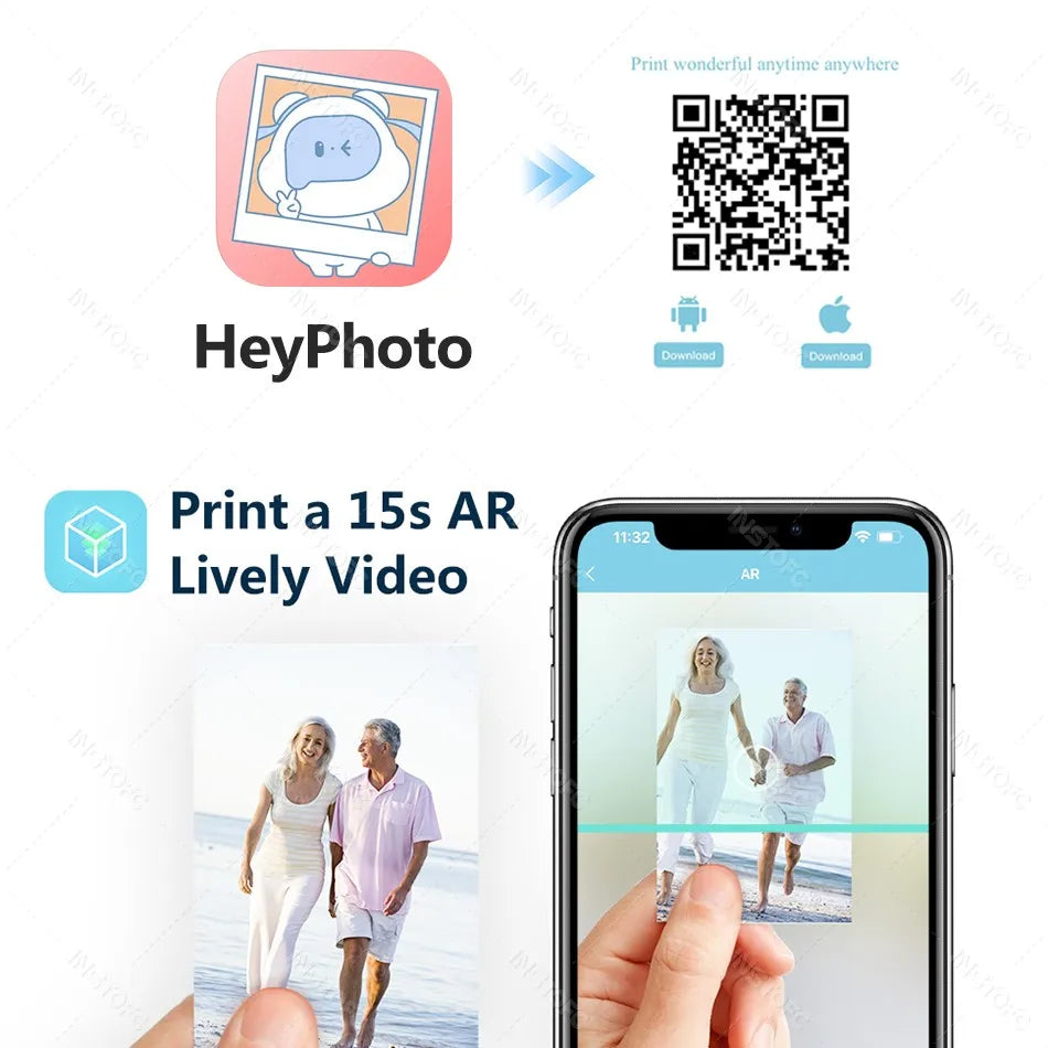 HPRT MT53 Portable Bluetooth Photo Printer | 2x3" Zink Portable Photo Printer Nixie