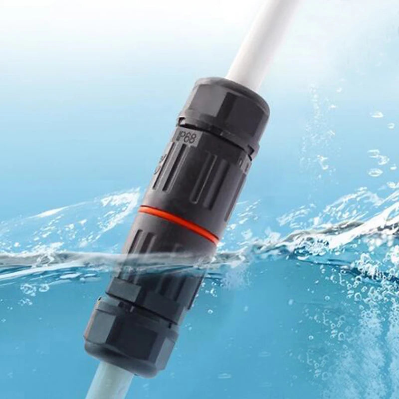IP68 Waterproof Cable Connector 2/3 Pin Outdoor Plug Socket