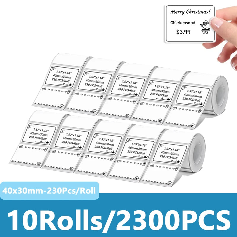 Niimbot Thermal Label Rolls – Waterproof Anti-Oil for B1/B21/B3S Thermal Label Rolls Nixie 10Rolls 4030