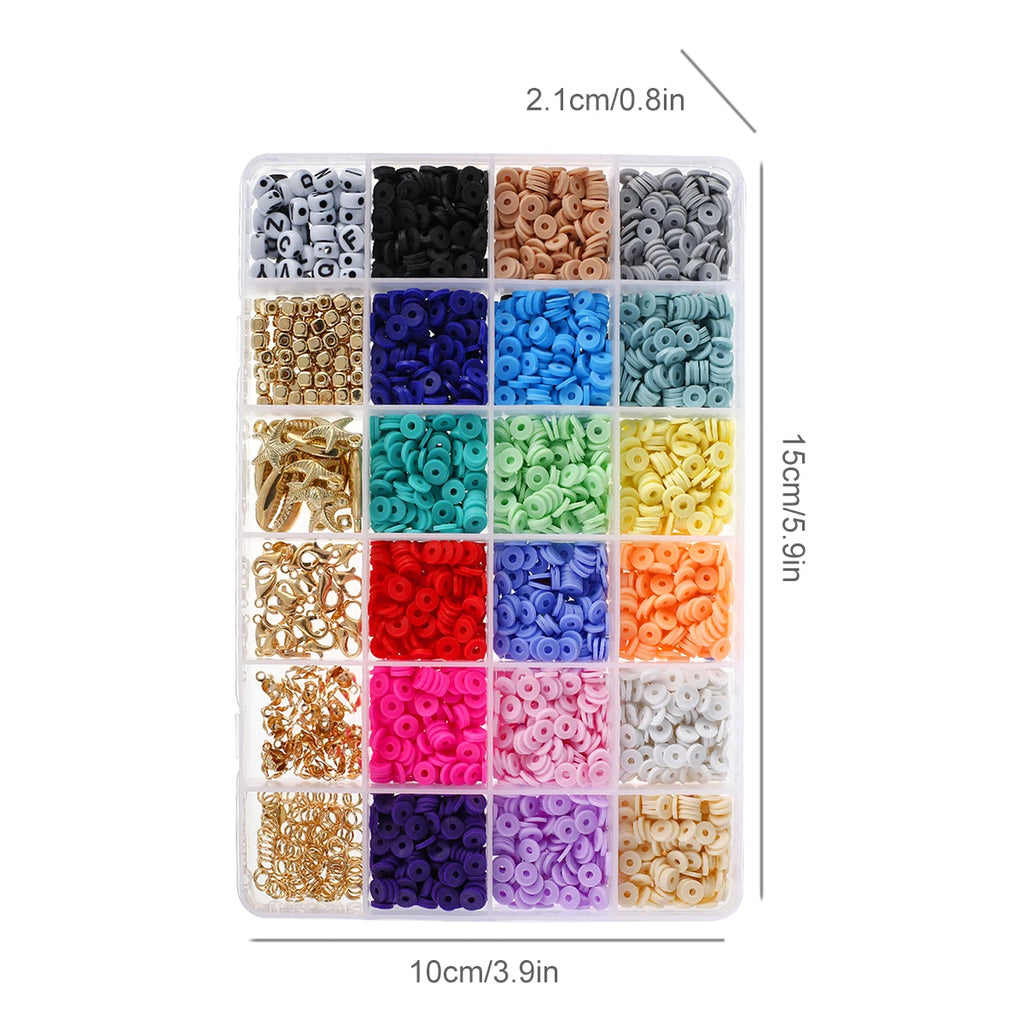 3600pcs Clay Beads Set 18 Colors 6mm DIY Jewelry Making Kit Jewelry Making Kit Nixie
