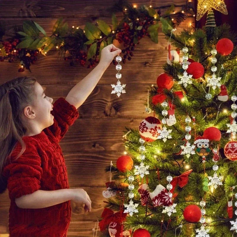 5PCS Snowflake Crystal Acrylic Christmas Tree & Chandelier Ornaments Christmas Ornaments Nixie