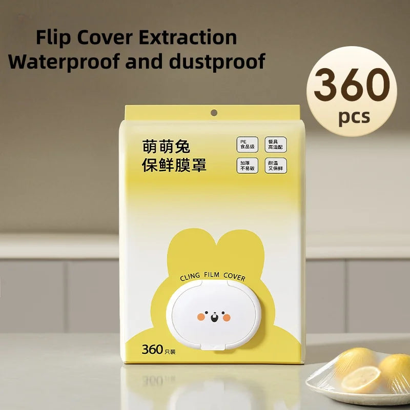 360Pcs Disposable Cling Film Covers Universal Food Fresh Wrap Lids