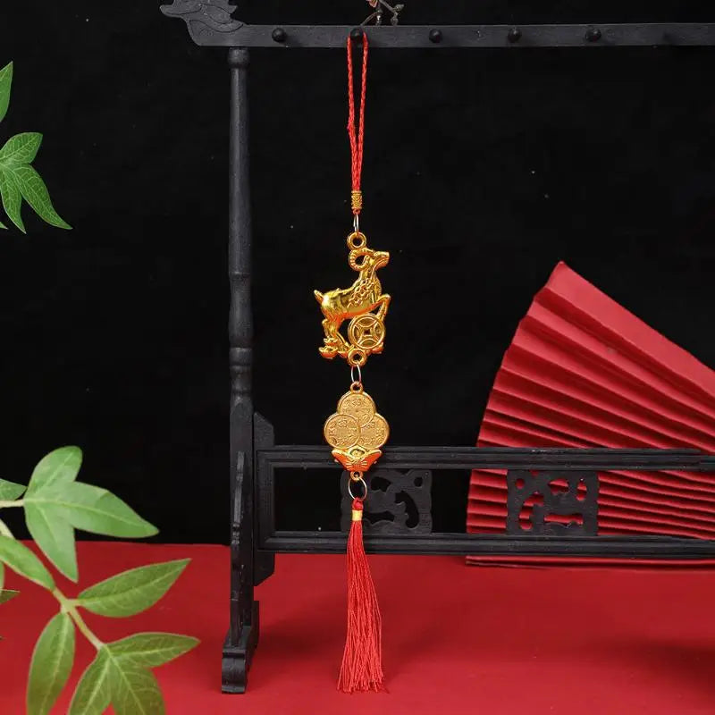 2027 Year of the Goat Chinese New Year Hanging Ornament Red Tassel