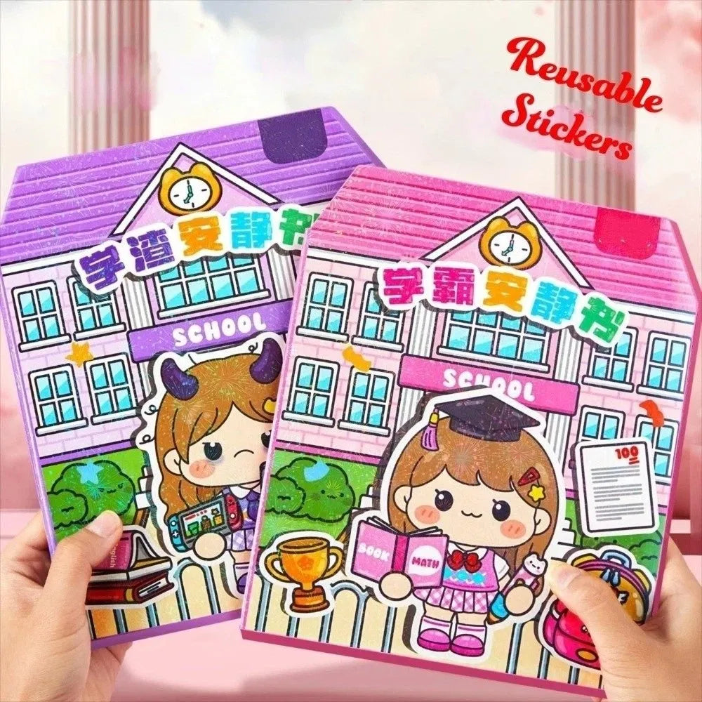 Cute 3D Cartoon PET Sticker Book – DIY Kids Holiday Gift Kids Craft Stickers Nixie