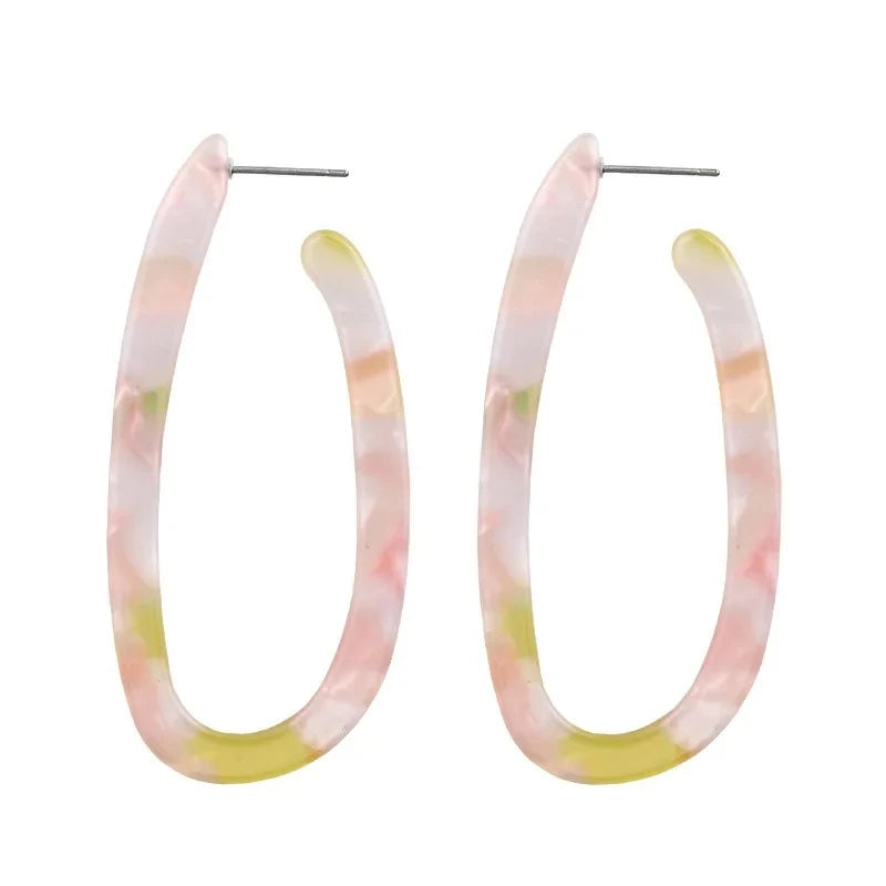 Women's U-Shaped Acetate Drop Earrings – Elegant Fashion Jewelry