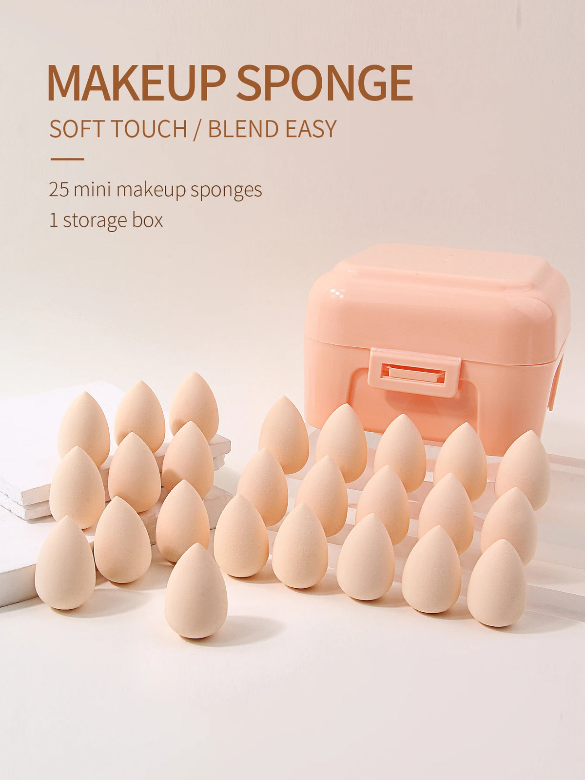 25Pcs Mini Makeup Sponges Wet & Dry with Storage Case Makeup Sponge Set Nixie Other