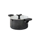 MICHELANGELO 6QT Granite Nonstick Stock Pot with Lid & Handles Nonstick Stock Pot Nixie Black