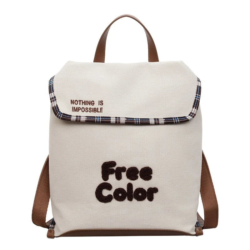 Korean Cartoon Canvas Backpack – Lightweight Student School Bag Canvas Backpack Nixie