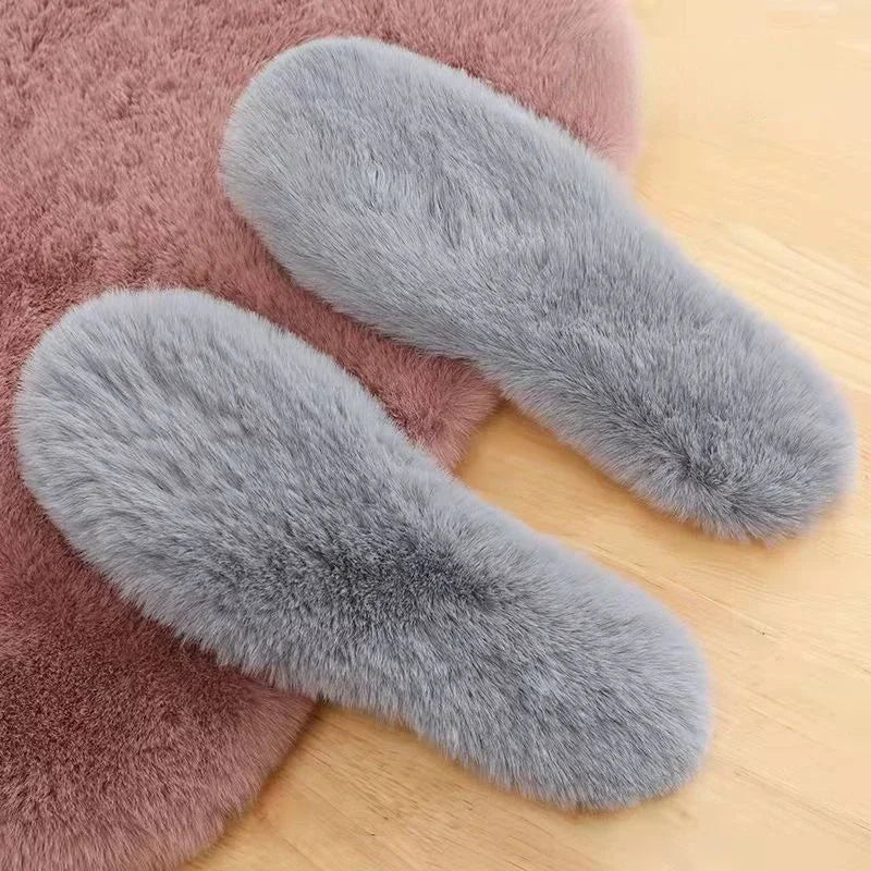 Winter Warm Plush Insoles – Faux Fur Thermal Shoe Pads Thermal Shoe Insoles Nixie GRAY EU 41-42