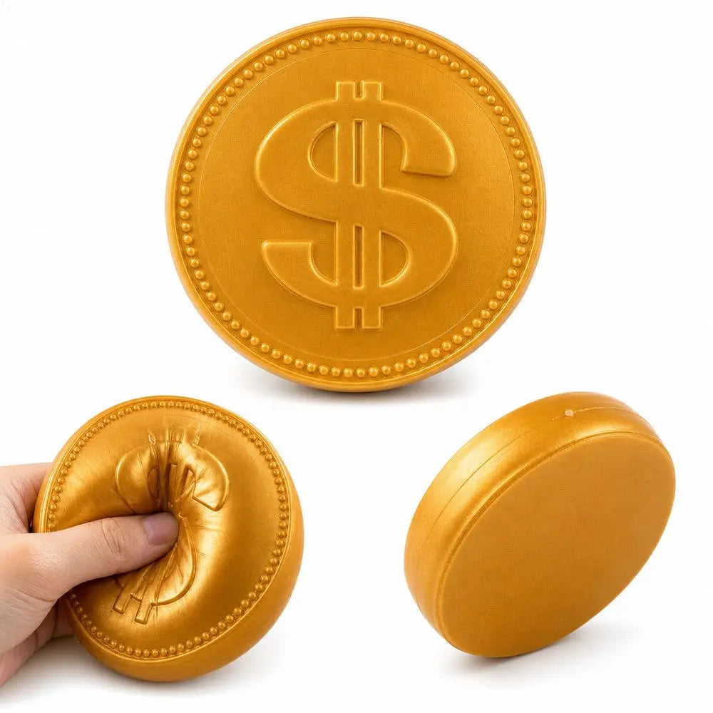 15cm Giant Gold Coin Squeeze Fidget Toy – Slow Rebound Squishy