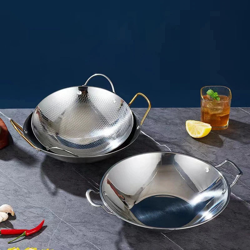 Stainless Steel Honeycomb Non-Stick Skillet with Handle Non-Stick Skillet Nixie
