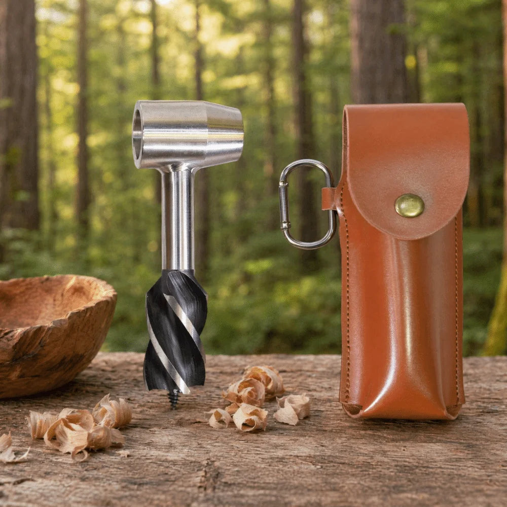 Hand Auger Wrench Stainless Steel Manual Wood Drill + Storage Bag Hand Auger Wrench Nixie