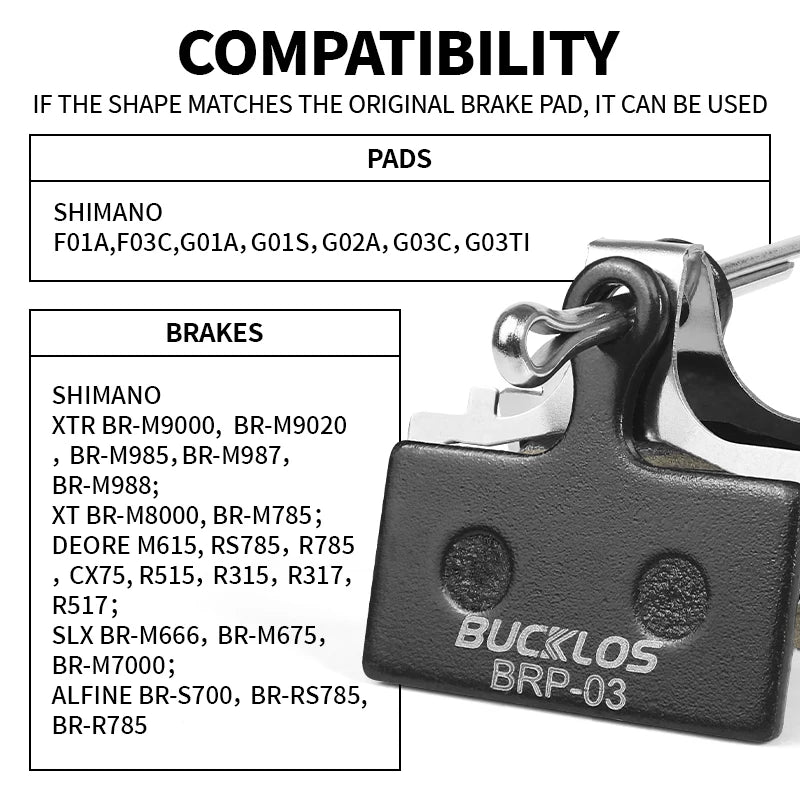 BUCKLOS Hydraulic Disc Brake Pads MTB Road Bike G01S M9000 Disc Brake Pads Nixie