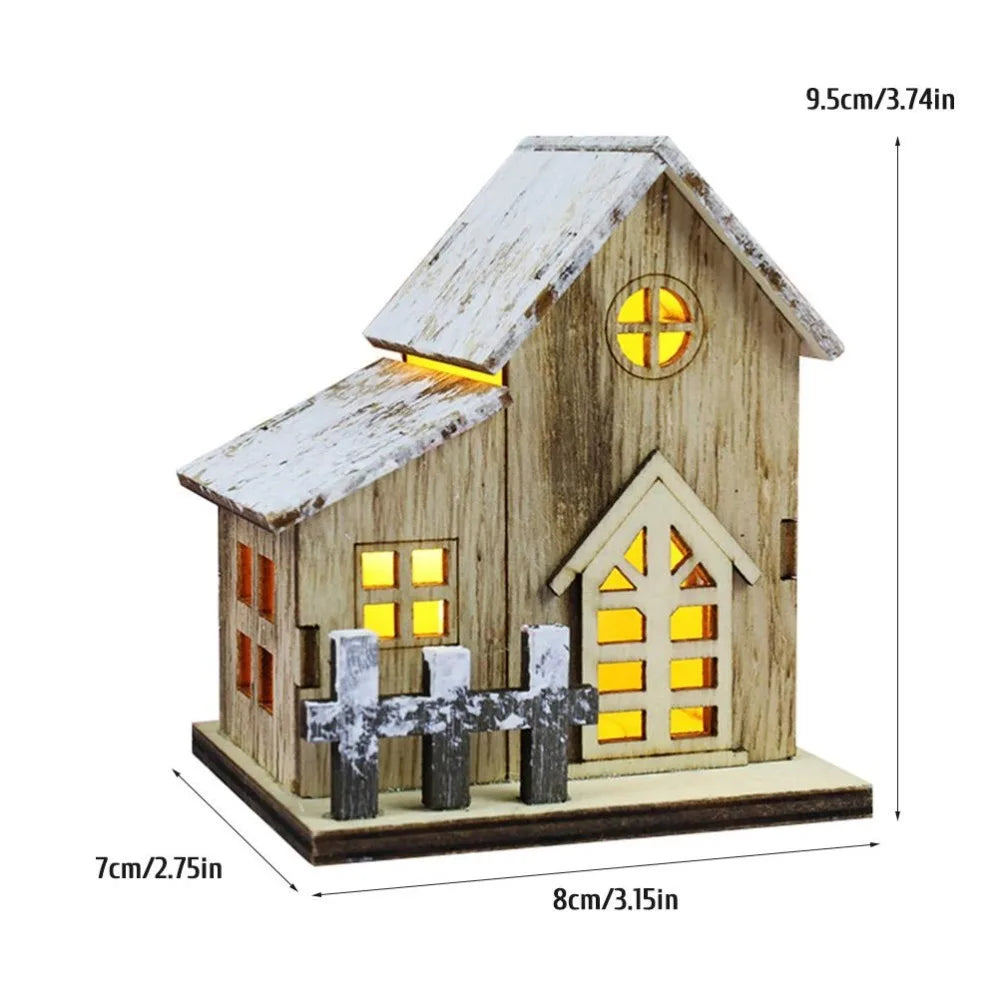 LED Wooden Christmas Cabin Decoration | Warm Glow Holiday Decor Christmas Cabin Decor Nixie