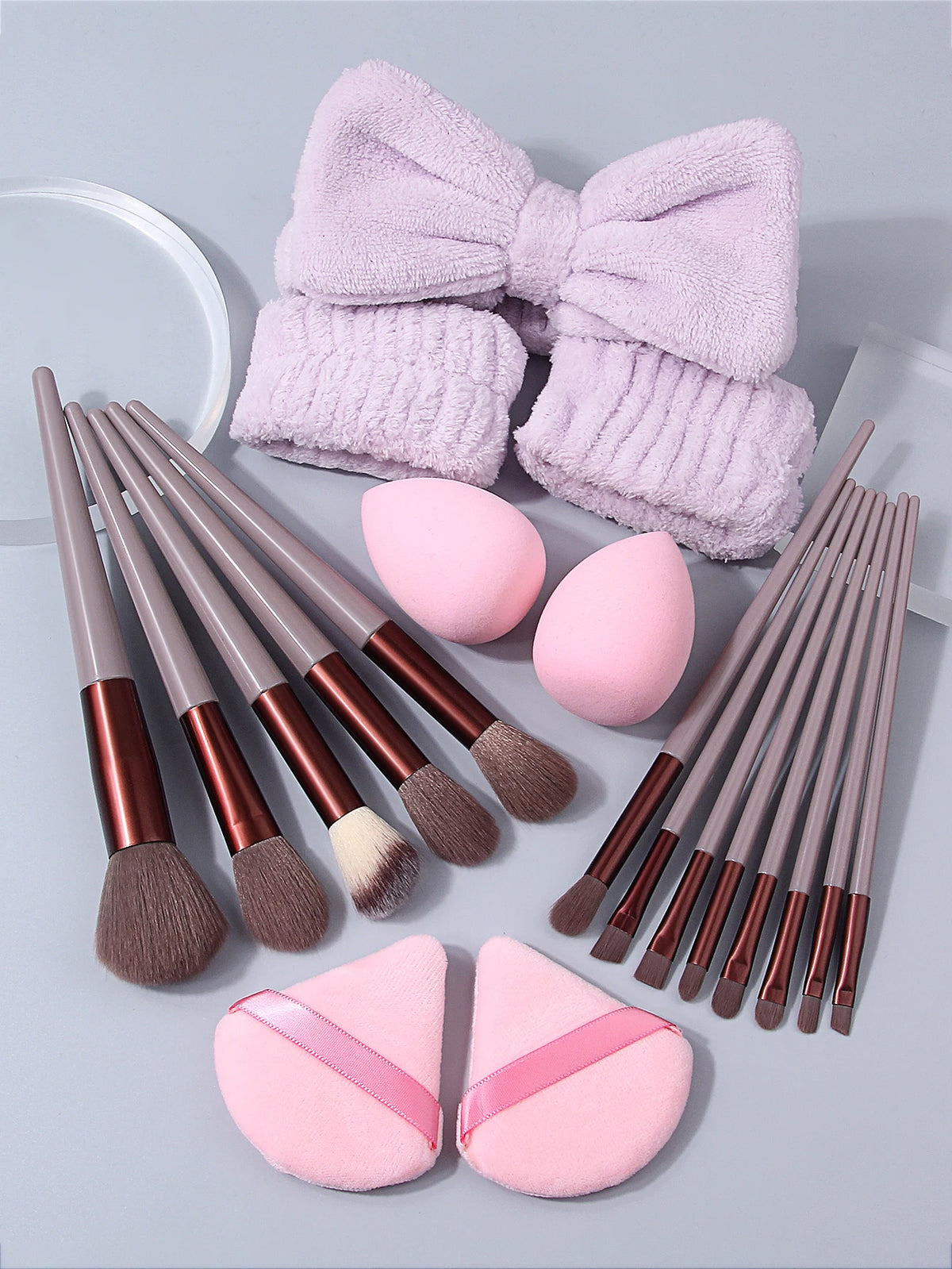 20Pc Makeup Brush Set – Sponges, Puffs, Hair Band Included Makeup Brush Set Nixie