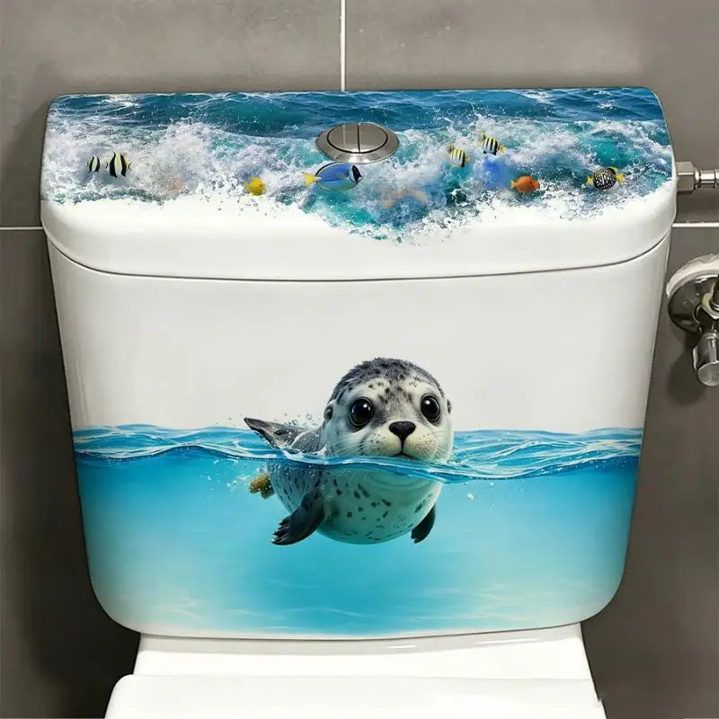 Sea Seal Toilet Tank Sticker – Waterproof Ocean Bathroom Decal Bathroom Decor Sticker Nixie Default Title