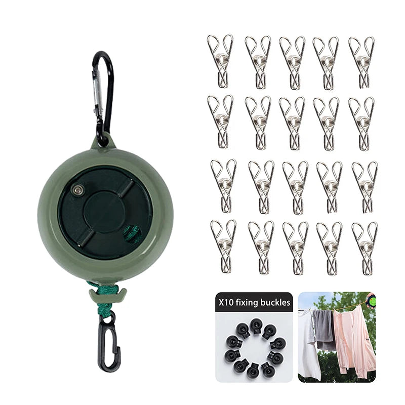 Portable Travel Clothesline 33ft Adjustable Laundry Drying Rope
