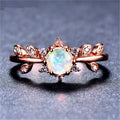 Rose Gold Oval Simulated Opal Ring – Sizes 6–10 | Wedding Jewelry Fashion Ring Nixie WHITE Less Than 4
