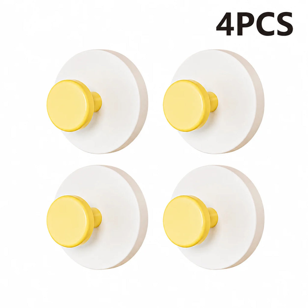 No-Drill Suction Cup Hooks | Colorful Wall Hangers 4-Pack