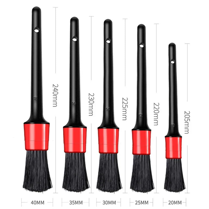 5-Piece Car Detail Brush Set – Vents, Dashboard & Wheels
