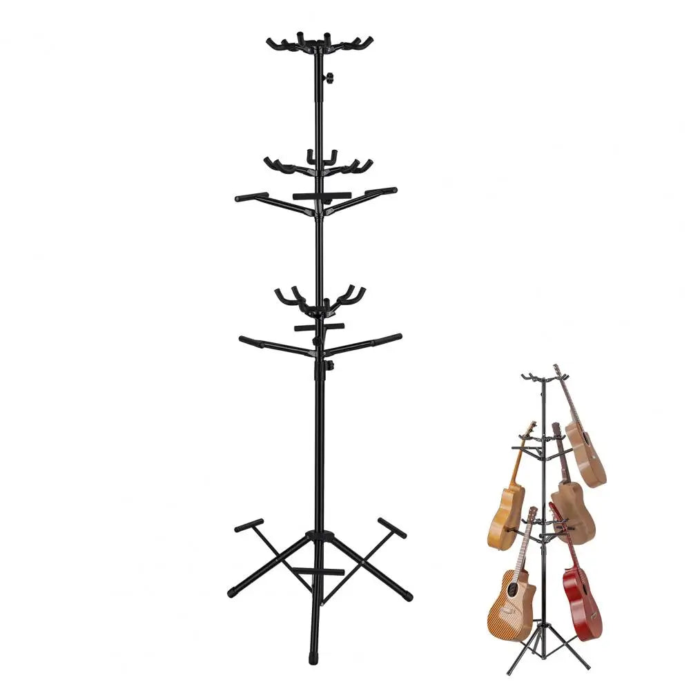 9-Guitar Multi-Display Stand | Adjustable Height, Rubber Padding