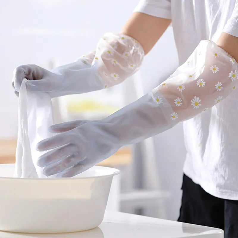 Waterproof Latex Rubber Gloves for Kitchen & Household Cleaning Household Cleaning Gloves Nixie