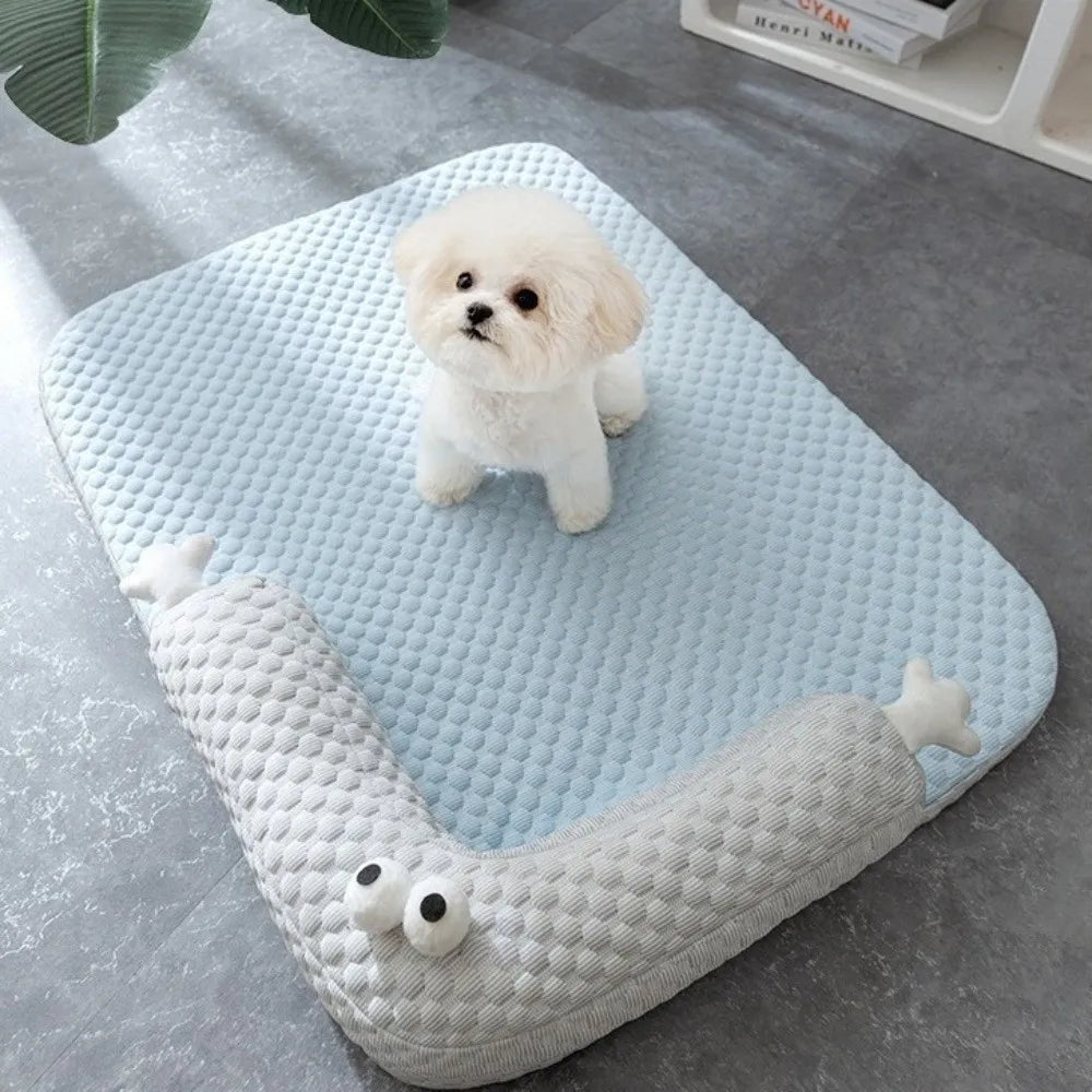 Summer Pet Cooling Mat – Breathable Silk Ice Bed for Dogs & Cats