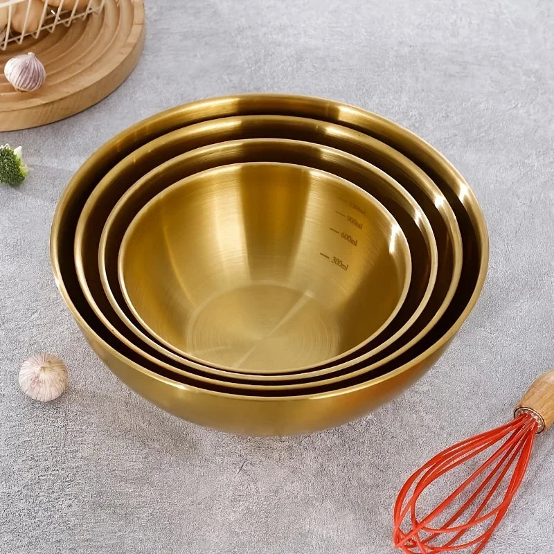 3-Piece Stainless Steel Mixing Bowl Set – Salad & Dough Bowls Mixing Bowl Set Nixie