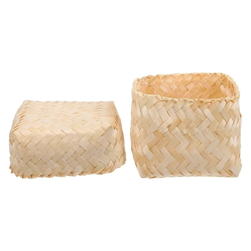 Handmade Bamboo Woven Tea Canister – Airtight Storage Box Bamboo Storage Canister Nixie