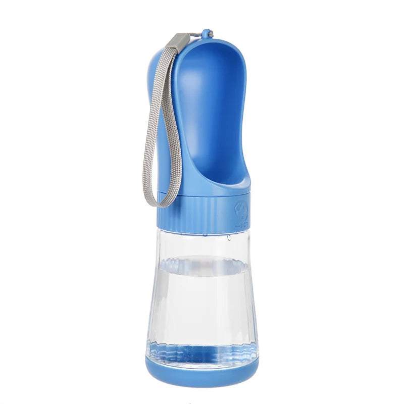 Portable Dog & Cat Water Bottle with Food Compartment Pet Travel Bottle Nixie Blue 330ML Water