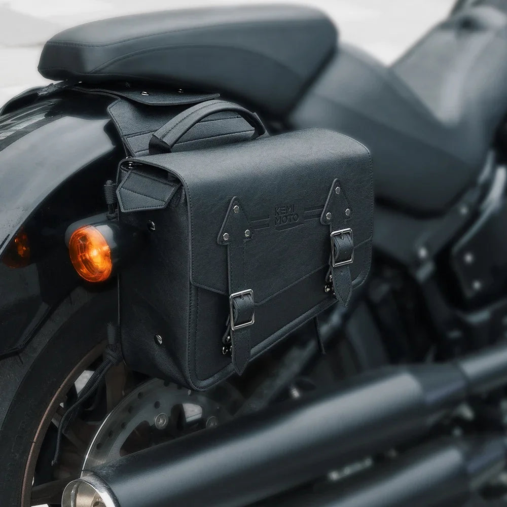 KEMITOUR Waterproof PU Leather Motorcycle Saddlebags – Throw Over Motorcycle Saddlebags Nixie