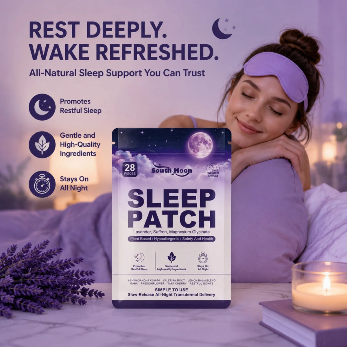 28PCS Lavender Sleep Patches – Overnight Slow-Release Stickers Sleep Wellness Patch Nixie