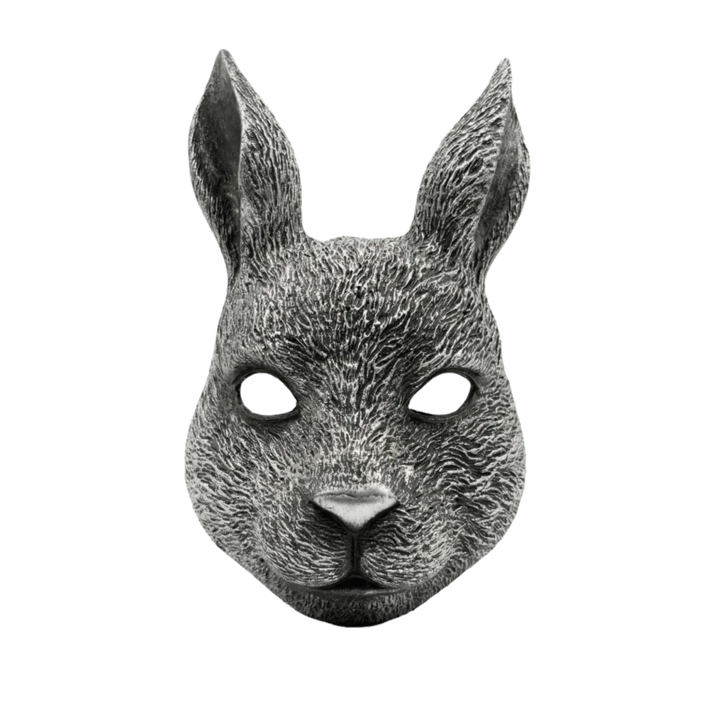 PU Foam Full Face Rabbit Mask – Gothic Halloween Party Mask Costume Face Mask Nixie Silver