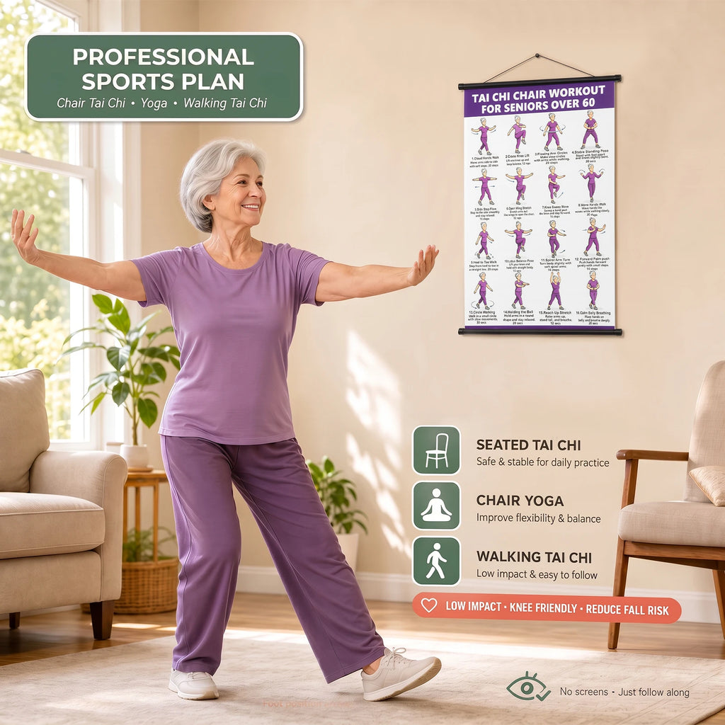 Tai Chi Chair & Walking Workout Poster for Seniors Fitness Wall Poster Nixie