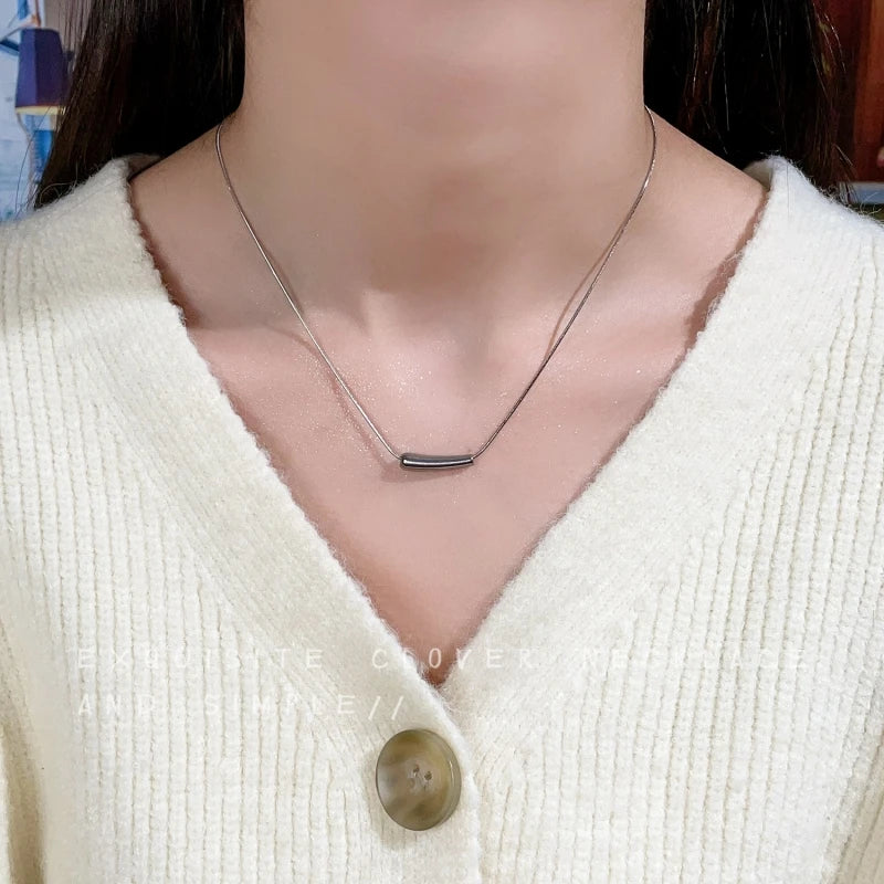 Stainless Steel Eggplant Pendant Necklace | Women's Clavicle Pendant Necklace Nixie