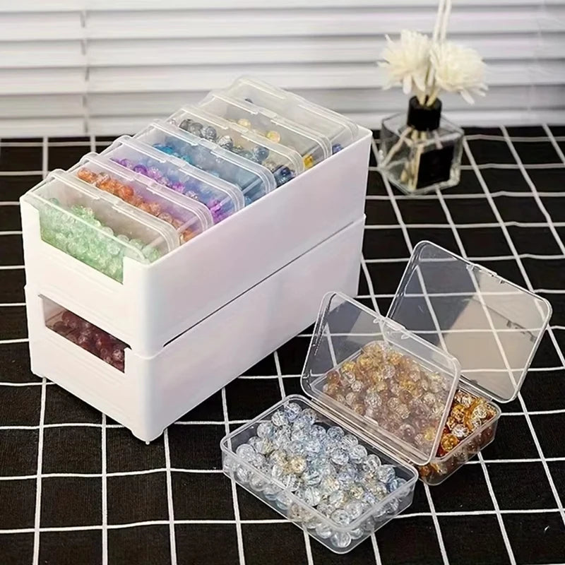 Transparent Plastic Cable Storage Box | Divided Grid