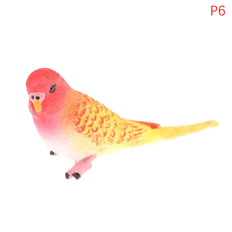 Simulation Parrot Figurine Miniature Ornament & Photography Prop Miniature Bird Figurine Nixie 6