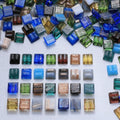 100/140PCS Glitter Glass Mosaic Tiles Square Crystal DIY Craft Mosaic Craft Tiles Nixie 140PCS