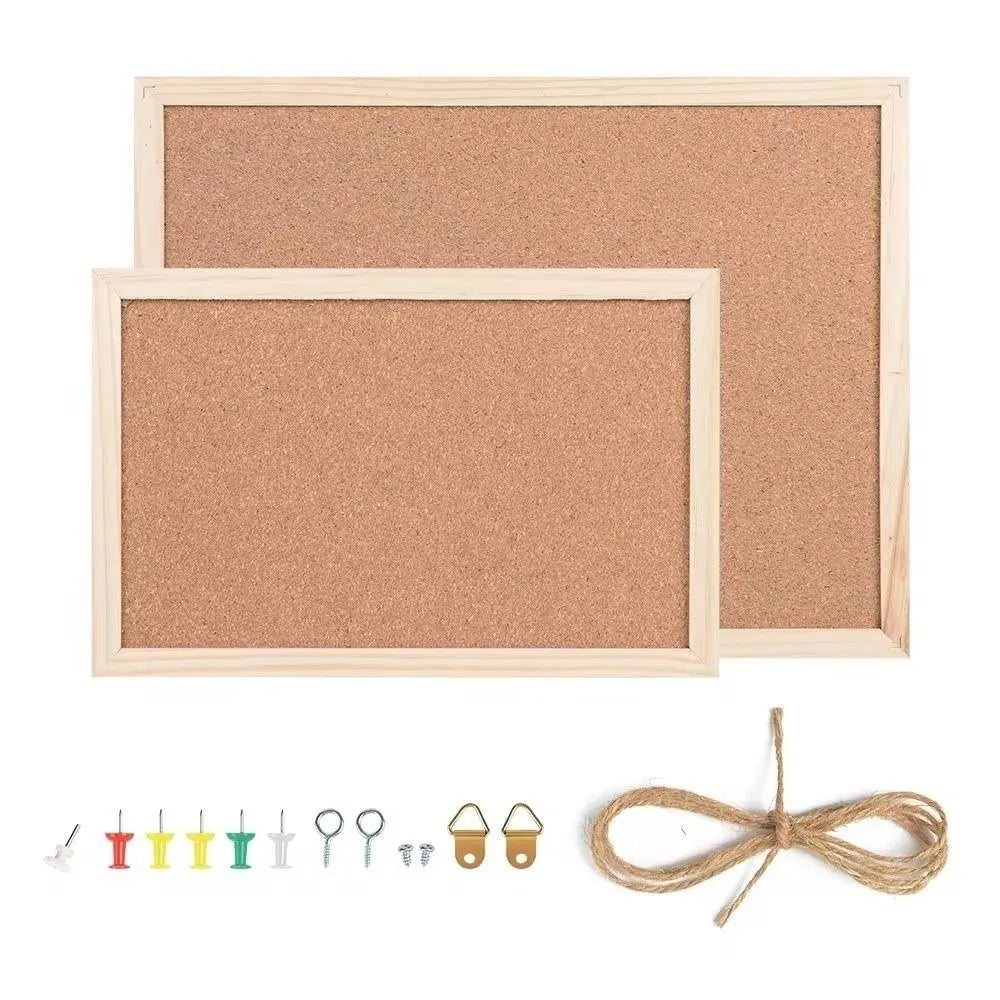 Wooden Frame Cork Bulletin Board – Hanging Memo Display Board Cork Bulletin Board Nixie